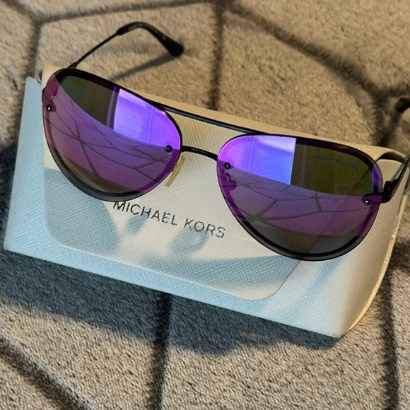 Michael Kors Purple Aviator Sunglasses - Picture 3 of 4